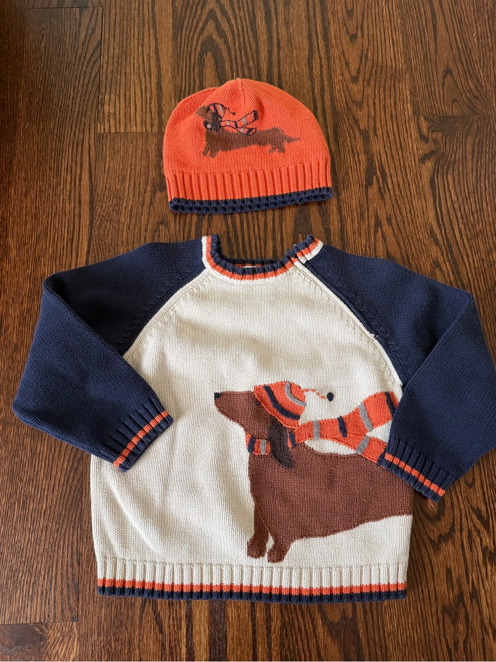 Janie and Jack  Kids Long-Sleeve Dog Graphic Sweater & Hat Set